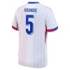 Maglia Francia Kounde 5 Trasferta Divisa Euro 2024